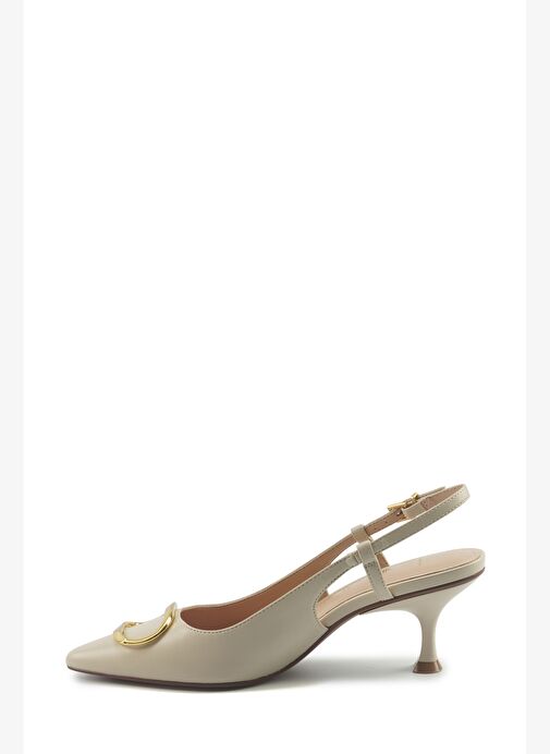 ALTASI 5PR KIRIK BEYAZ Kadın Topuklu Ayakkabı - Görsel 4