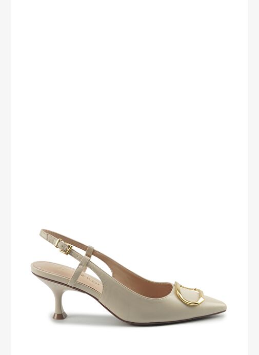 ALTASI 5PR KIRIK BEYAZ Kadın Topuklu Ayakkabı - Görsel 2