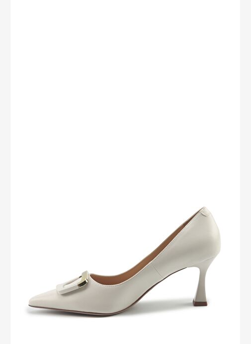 LADEN 5PR Bej Kadın Topuklu Ayakkabı - Görsel 4