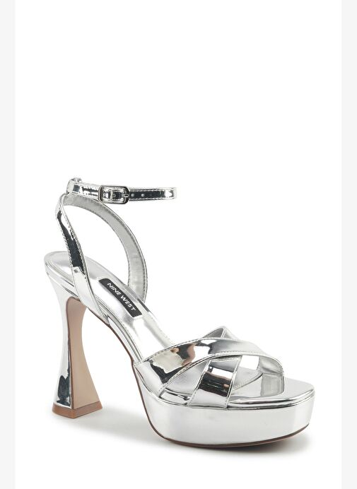 VENEZA 5PR Gümüş Kadın Topuklu Sandalet - Görsel 3