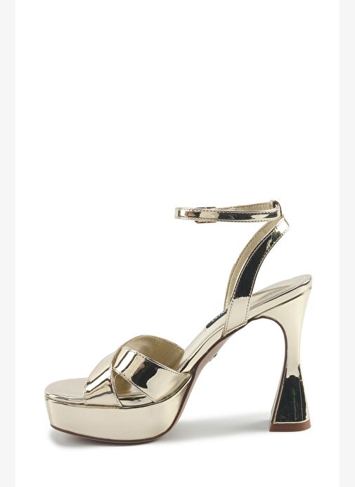 VENEZA 5PR Altın Kadın Topuklu Sandalet - Görsel 4