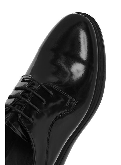 Erkek Siyah Bağcıklı Deri Casual Ayakkabı 25SFD790022 - Görsel 9
