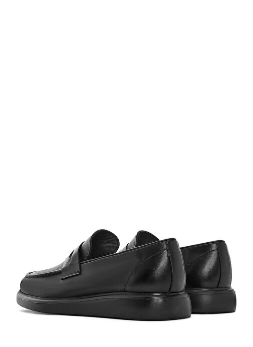 Erkek Siyah Deri Casual Loafer 25SFD790118 - Görsel 6