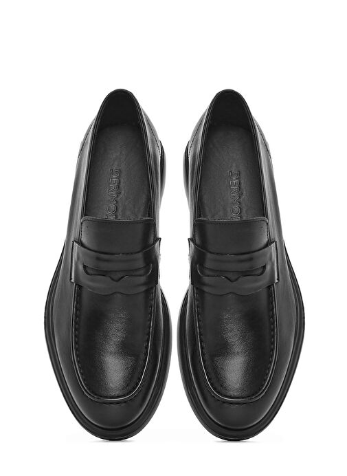 Erkek Siyah Deri Casual Loafer 25SFD790118 - Görsel 8