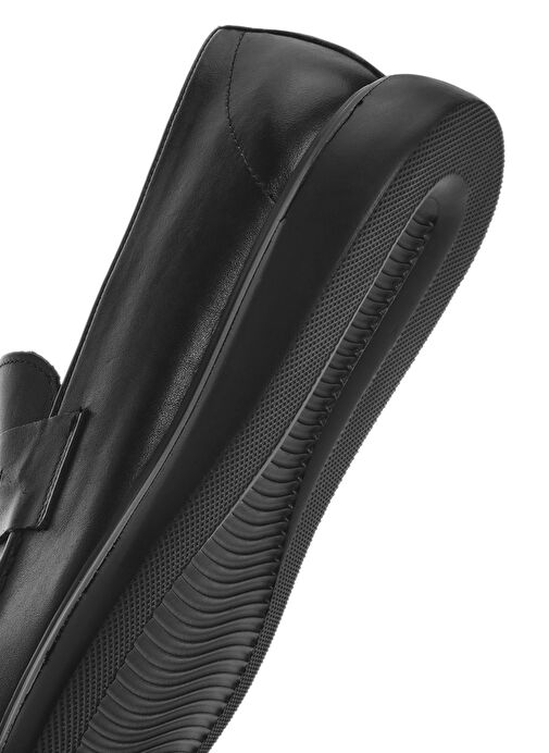 Erkek Siyah Deri Casual Loafer 25SFD790118 - Görsel 9