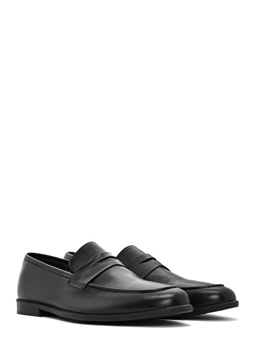 Erkek Siyah Deri Casual Loafer 25SFD790218 - Görsel 4