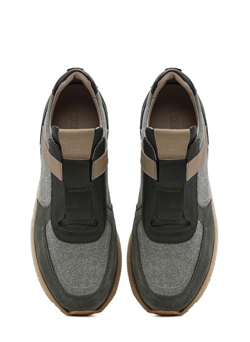 Erkek Haki Bağcıklı Deri Casual Sneaker 25SFD795114 - Görsel 8