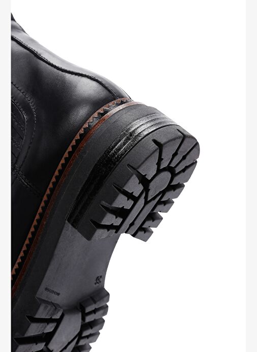 Kadın Siyah Kalın Tabanlı Deri Chelsea Bot 25WFD180218 - Görsel 8