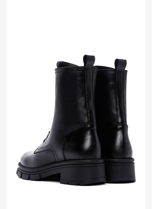 Kadın Siyah Fermuarlı Deri Postal Bot 25WFD180418 - Görsel 7