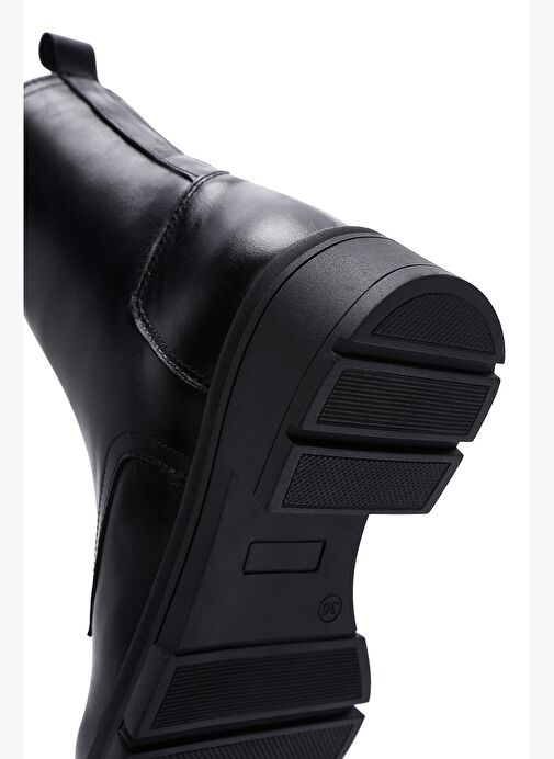 Kadın Siyah Fermuarlı Deri Postal Bot 25WFD180418 - Görsel 9