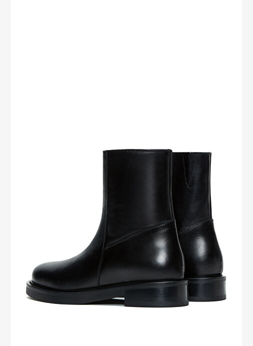 Kadın Siyah Fermuarlı Deri Bot 25WFD180518 - Görsel 7