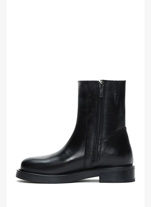 Kadın Siyah Fermuarlı Deri Bot 25WFD180518 - Görsel 3