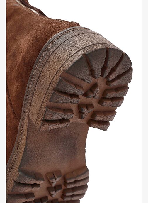 Kadın Kahverengi Fermuarlı Süet Deri Bot 25WFD180710 - Görsel 9