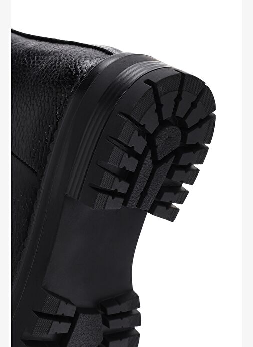 Kadın Siyah Fermuarlı Deri Bot 25WFD182318 - Görsel 9