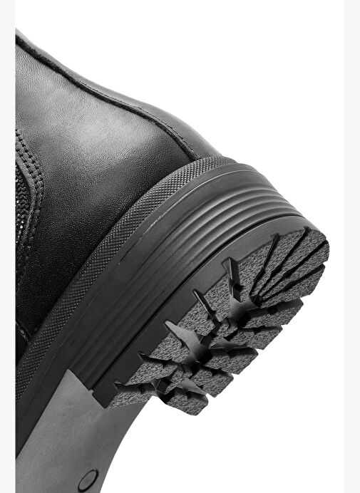 Kadın Siyah Taşlı Deri Chelsea Bot 25WFD183018 - Görsel 9