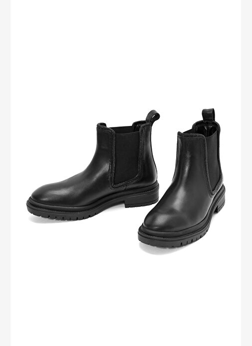 Kadın Siyah Taşlı Deri Chelsea Bot 25WFD183018 - Görsel 4