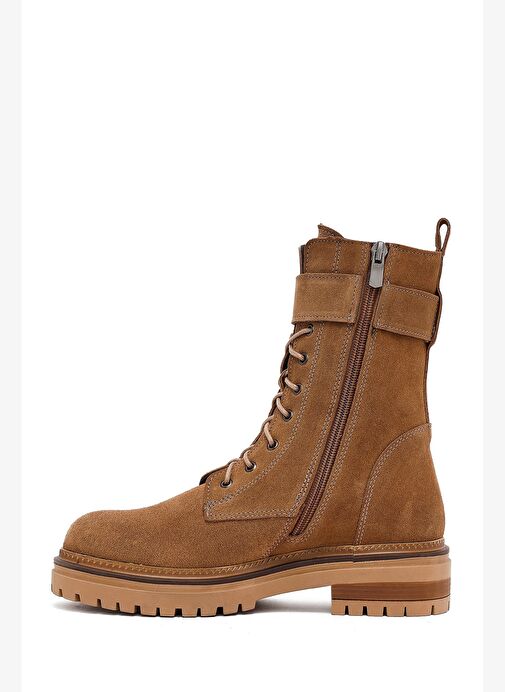 Kadın Taba Fermuarlı Süet Deri Bot 25WFD183110 - Görsel 3