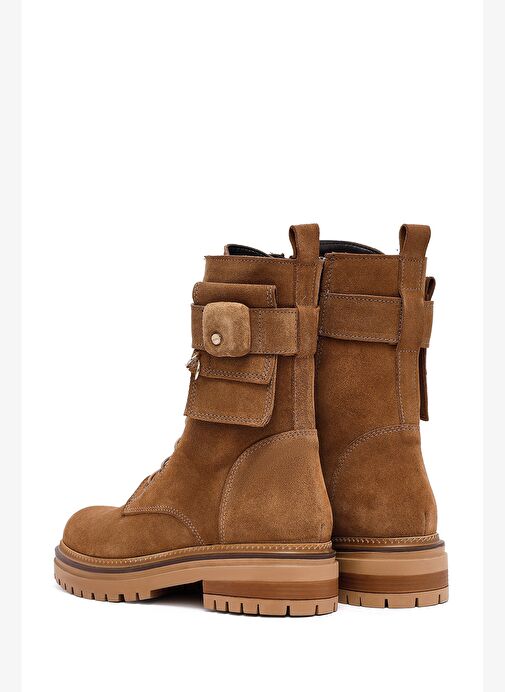 Kadın Taba Fermuarlı Süet Deri Bot 25WFD183110 - Görsel 7