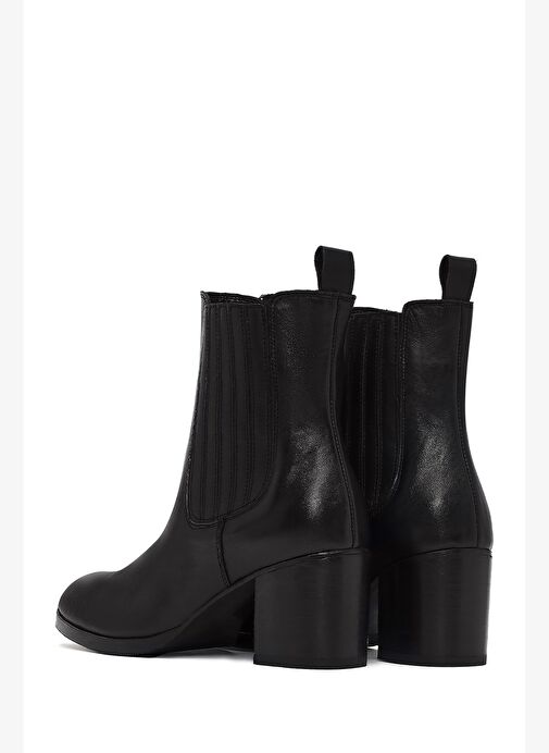 Kadın Siyah Kalın Topuklu Deri Chelsea Bot 25WFD183318 - Görsel 8