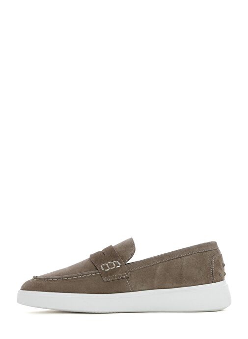 Erkek Vizon Kalın Tabanlı Süet Deri Casual Loafer 25SFD740910 - Görsel 3