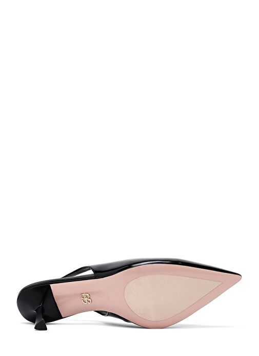 Kadın Siyah Arkası Açık İnce Topuklu Deri Ayakkabı 25SFD494122 - Görsel 6