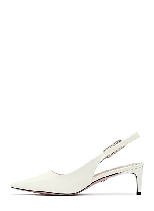 Derimod Derimod Kadın Krem Arkası Açık Kısa İnce Topuklu Deri Ayakkabı 25SFD494222 Topuklu Ayakkabı | Boyner Krem - 5. görsel