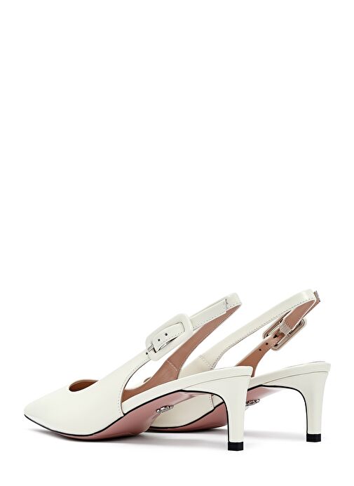 Derimod Derimod Kadın Krem Arkası Açık Kısa İnce Topuklu Deri Ayakkabı 25SFD494222 Topuklu Ayakkabı | Boyner Krem - 7. görsel