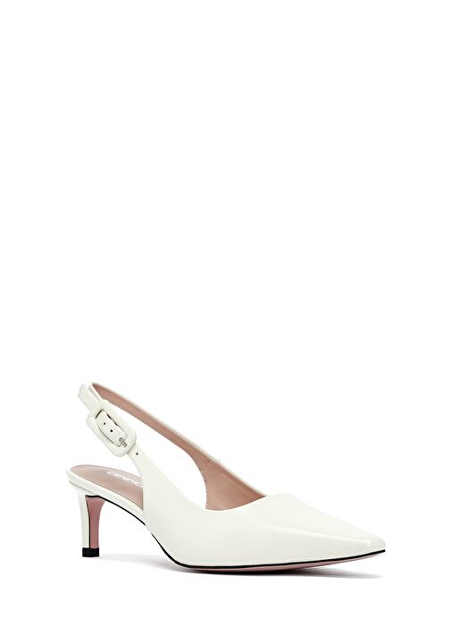 Derimod Derimod Kadın Krem Arkası Açık Kısa İnce Topuklu Deri Ayakkabı 25SFD494222 Topuklu Ayakkabı | Boyner Krem - 8. görsel