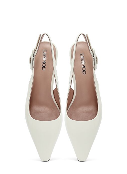 Derimod Derimod Kadın Krem Arkası Açık Kısa İnce Topuklu Deri Ayakkabı 25SFD494222 Topuklu Ayakkabı | Boyner Krem - 9. görsel