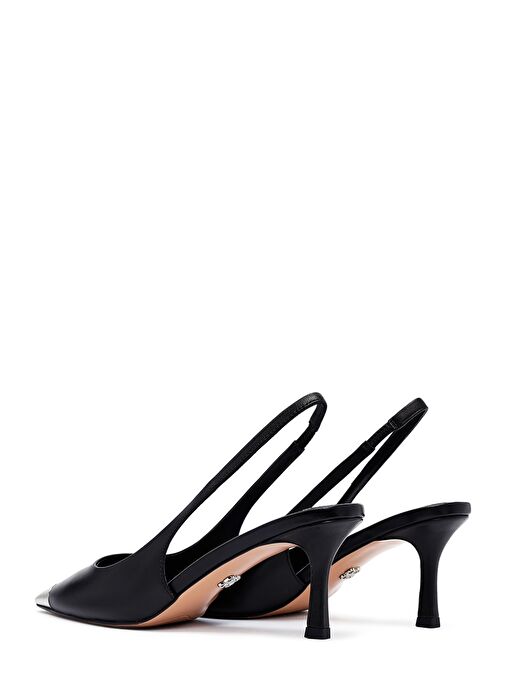 Derimod Derimod Kadın Siyah Arkası Açık İnce Topuklu Deri Ayakkabı 25SFD494318 Boyner'de! Siyah - 8. görsel