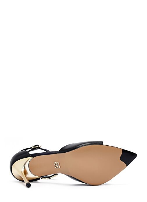 Kadın Siyah Bilekten Tokalı İnce Topuklu Deri Sandalet 25SFD494818 - Görsel 6