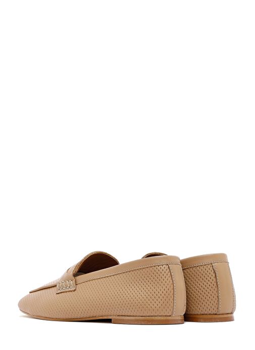 Kadın Bej Deri Loafer 25SFD411118 - Görsel 6