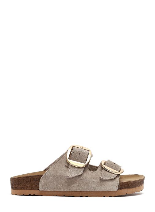 Kadın Vizon Tokalı Süet Deri Terlik 25SFD130110 - Görsel 2