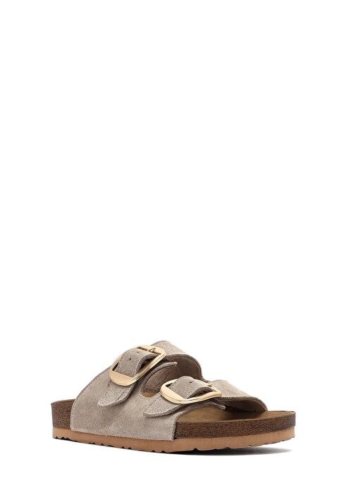 Kadın Vizon Tokalı Süet Deri Terlik 25SFD130110 - Görsel 7