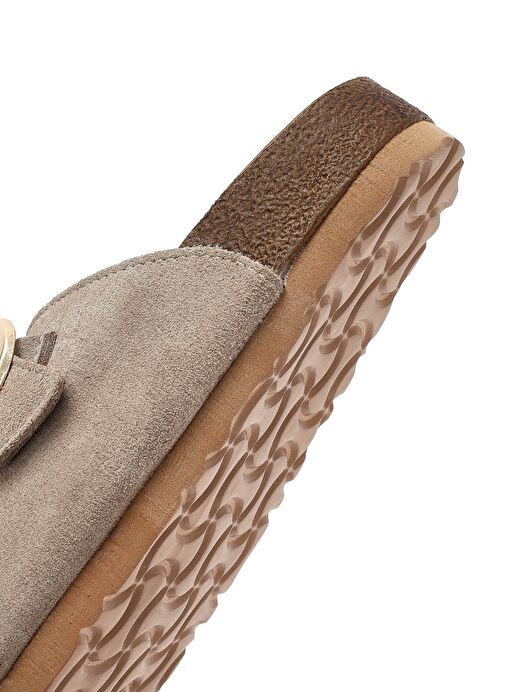 Kadın Vizon Tokalı Süet Deri Terlik 25SFD130110 - Görsel 9