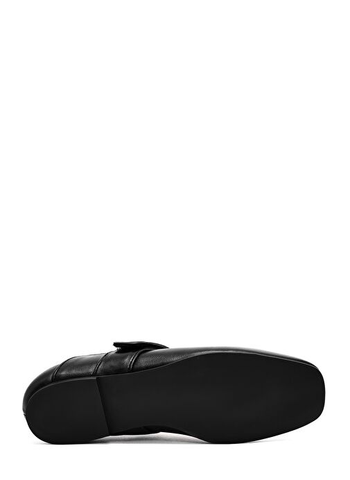 Kadın Siyah Klasik Deri Babet 25SFD140618 - Görsel 5