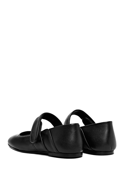 Kadın Siyah Klasik Deri Babet 25SFD140618 - Görsel 6