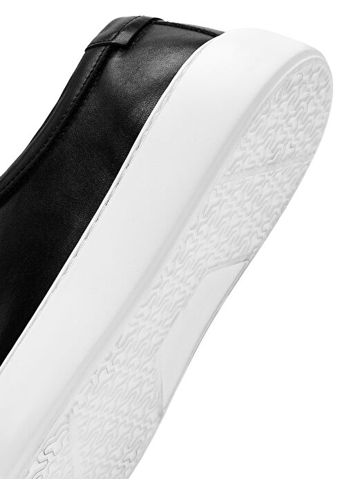 Erkek Siyah Bağcıklı Kalın Tabanlı Deri Sneaker 25SFD700118 - Görsel 9