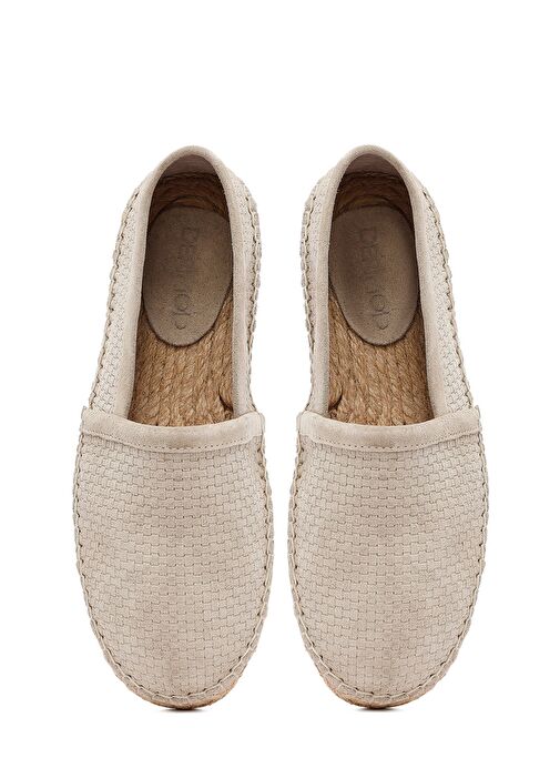 Erkek Bej Süet Deri Espadril 25SFD770214 - Görsel 8