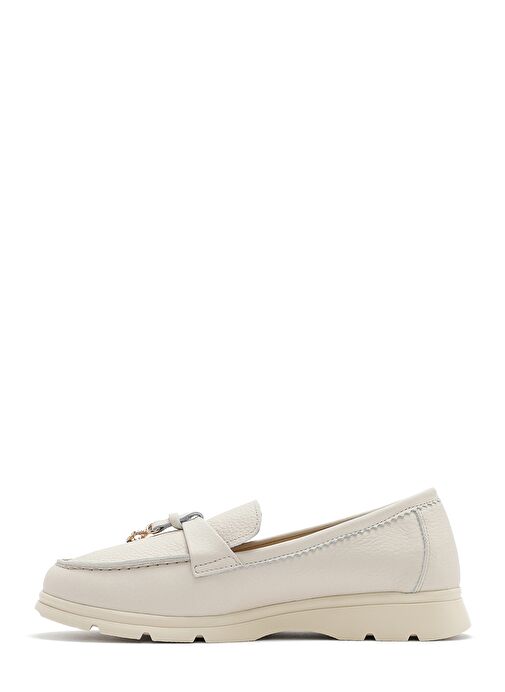 Kadın Bej Deri Comfort Loafer 25SFD1536FT - Görsel 3