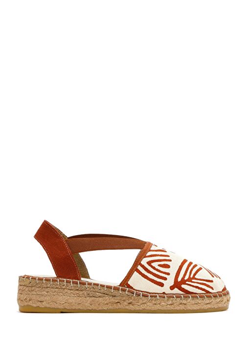 Kastamonu Taş Baskı Kadın Taba Desenli Espadril 25SFD20816F - Görsel 2