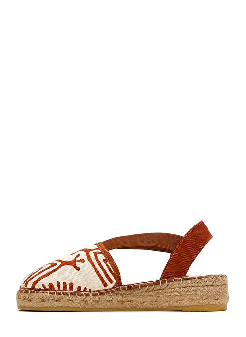 Kastamonu Taş Baskı Kadın Taba Desenli Espadril 25SFD20816F - Görsel 3