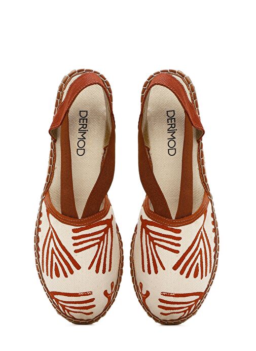 Kastamonu Taş Baskı Kadın Taba Desenli Espadril 25SFD20816F - Görsel 8