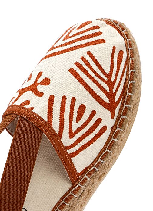 Kastamonu Taş Baskı Kadın Taba Desenli Espadril 25SFD20816F - Görsel 9