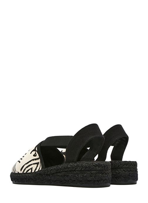 Kastamonu Taş Baskı Kadın Siyah Desenli Espadril 25SFD20816F - Görsel 7