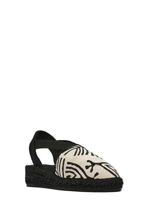 Kastamonu Taş Baskı Kadın Siyah Desenli Espadril 25SFD20816F - Görsel 8