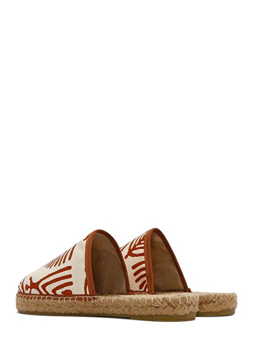 Kastamonu Taş Baskı Kadın Taba Desenli Espadril Terlik 25SFD20806F - Görsel 8