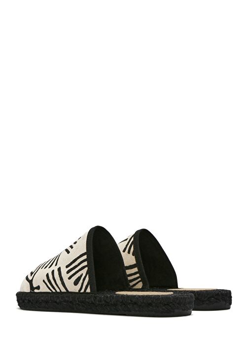 Kastamonu Taş Baskı Kadın Siyah Desenli Espadril Terlik 25SFD20806F - Görsel 8