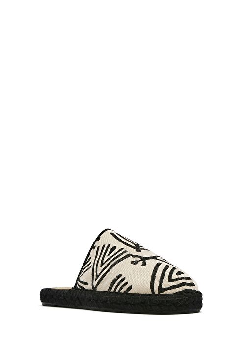 Kastamonu Taş Baskı Kadın Siyah Desenli Espadril Terlik 25SFD20806F - Görsel 9