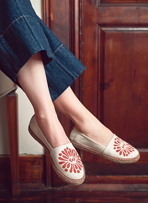 Kastamonu Taş Baskı Kadın Taba Desenli Espadril 25SFD20826F - Görsel 2